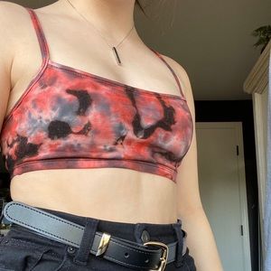 Red and black tie dye cami